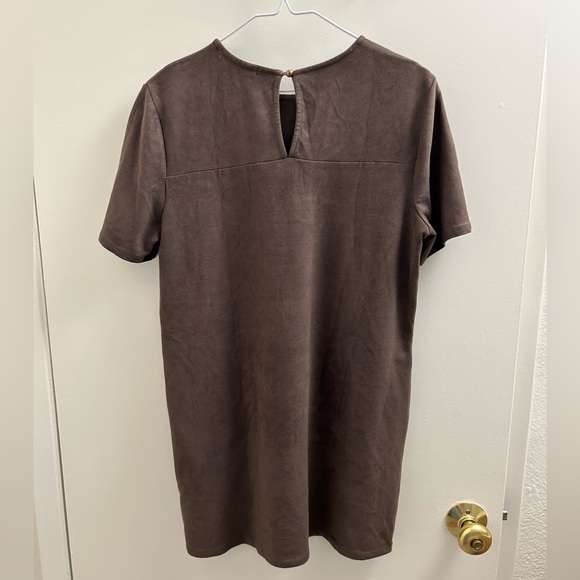 Brown velvet shirt dress - Picture 3 of 3